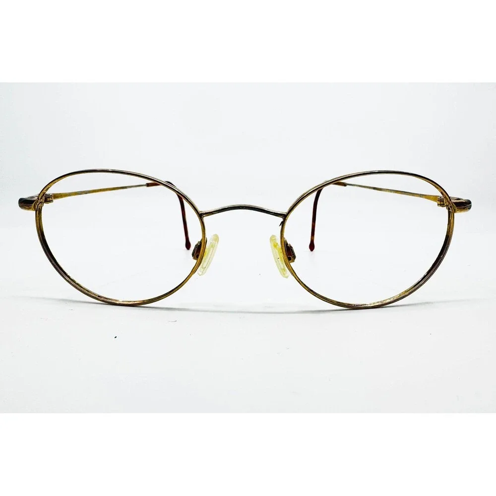 Marchon Eyeglasses Gold Super Thin 24 Titanium GEP 140 Oval Frames 48-20-140
